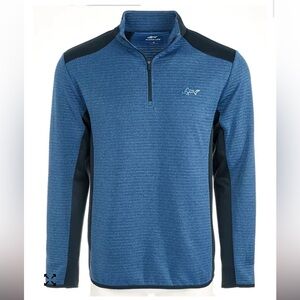 Attack Life by Greg Norman Men's Ottoman Quarter-Zip Pullover Blue Size Large